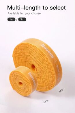 Органайзер для кабеля Baseus Colourful Circle Velcro Strap (1m) (ACMGT-E) - Black