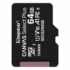 Картка пам`яті Kingston microSDXC 64GB Canvas Select Plus C10 UHS-I R100MB/s - Black