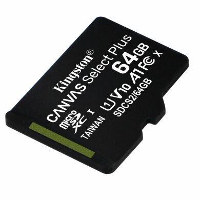 Карта памяти Kingston microSDXC 64GB Canvas Select Plus C10 UHS-I R100MB/s - Black