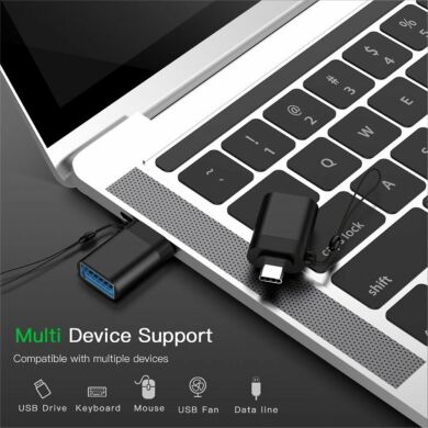 OTG-адаптер Deexe USB 3.0 to Type-C - Silver