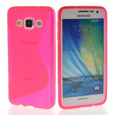 Силиконовая накладка Deexe S Line для Samsung Galaxy A3 (A300) - Crimson