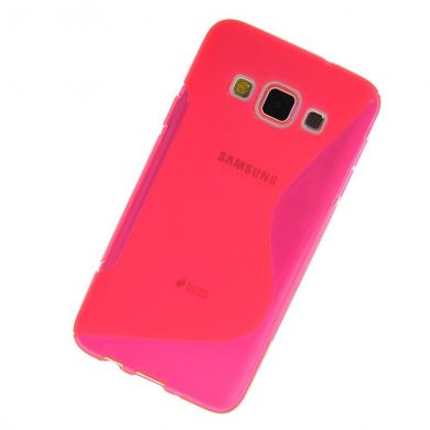Силиконовая накладка Deexe S Line для Samsung Galaxy A3 (A300) - Crimson
