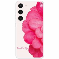 Силіконовий (TPU) чохол Deexe Life Style для Samsung Galaxy S23 Plus (S916) - Pink Flower