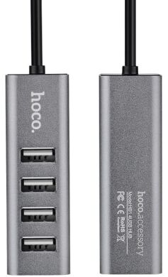 USB HUB Hoco HB1 USB to 4USB 2.0 (1m) - Grey