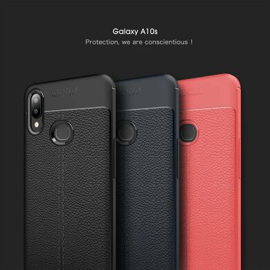 Защитный чехол Deexe Leather Cover для Samsung Galaxy A10s (A107) - Red