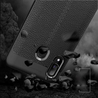 Защитный чехол Deexe Leather Cover для Samsung Galaxy A30 (A305) - Dark Blue