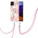 Защитный чехол Deexe Marble Flower для Samsung Galaxy A22 (A225) / M22 (M225) - Pink Flowers. Фото 2 из 4