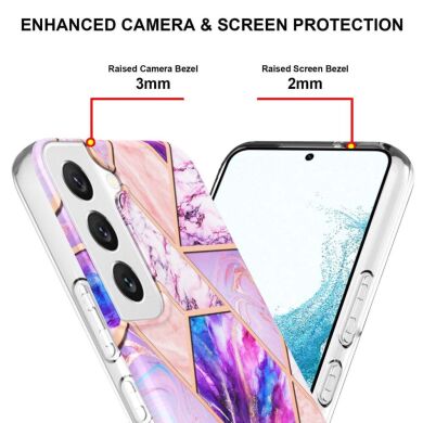 Защитный чехол Deexe Marble Pattern для Samsung Galaxy S23 Plus - White / Pink