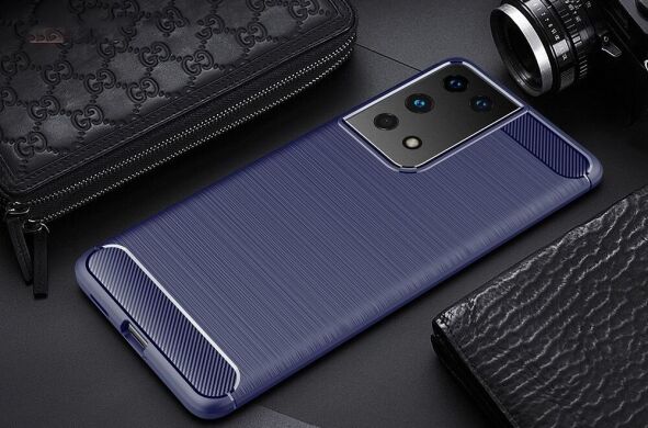 Защитный чехол UniCase Carbon для Samsung Galaxy S21 Ultra - Blue