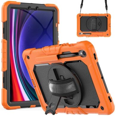 Защитный чехол Deexe Shockproof Case для Samsung Galaxy Tab S9 FE (X510) - Black / Orange
