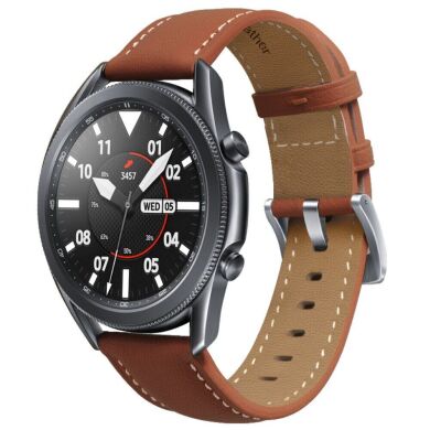Кожаный ремешок Deexe Genuine Leather для часов с шириной крепления 20мм - Dark Brown