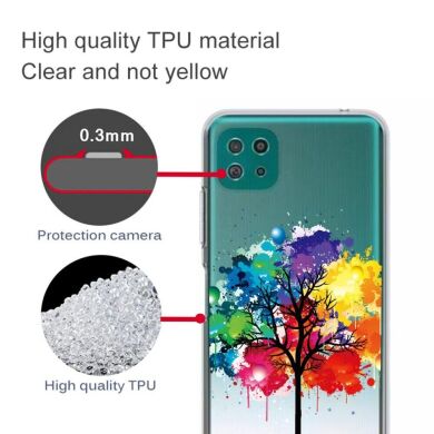 Силиконовый (TPU) чехол Deexe Pretty Glossy для Samsung Galaxy A22 5G (A226) - Panda and Bamboo
