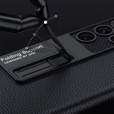 Захисний чохол GKK Leather Stand для Samsung Galaxy S22 Ultra (S908) - Green