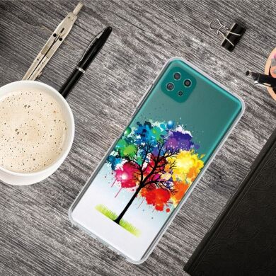 Силиконовый (TPU) чехол Deexe Pretty Glossy для Samsung Galaxy A22 5G (A226) - Flower and Girl