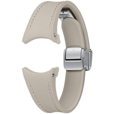 Оригинальный ремешок D-Buckle Hybrid Eco-Leather Band (S/M) для Samsung Galaxy Watch 4 / 4 Classic / 5 / 5 Pro / 6 / 6 Classic (ET-SHR93SAEGEU) - Etoupe
