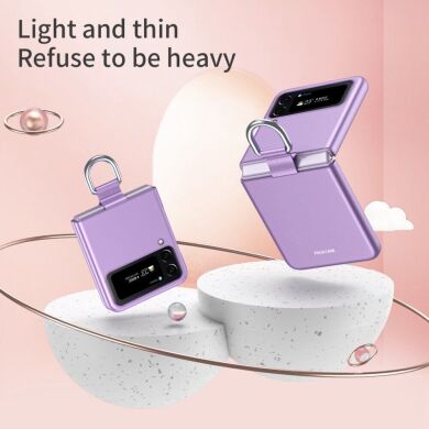 Защитный чехол Deexe Ring Case для Samsung Galaxy Flip 4 - Rose Gold