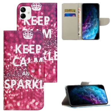 Чехол-книжка Deexe Color Wallet для Samsung Galaxy A04e (A042) - Keep Calm and Sparkle