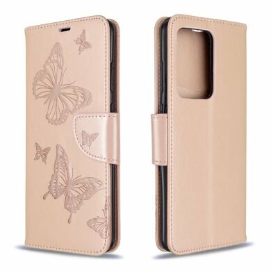 Чехол UniCase Butterfly Pattern для Samsung Galaxy S20 Ultra (G988) - Gold