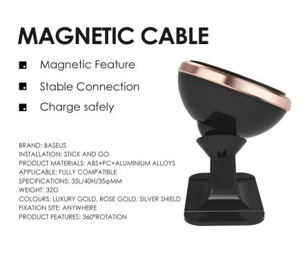 Магнитный держатель BASEUS Magnetic Holder в автомобиль - Silver