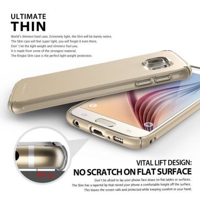 Пластиковая накладка Ringke Slim для Samsung Galaxy S6 (G920) - Gold