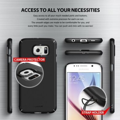 Пластиковая накладка Ringke Slim для Samsung Galaxy S6 (G920) - Black