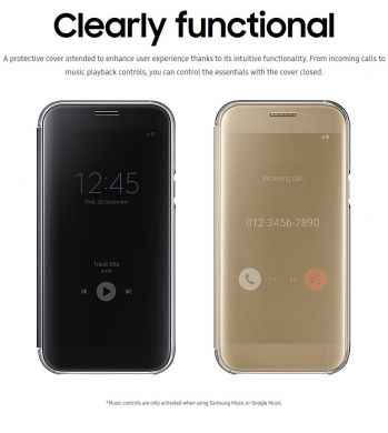 Чехол-книжка Clear View Cover для Samsung Galaxy A5 2017 (A520) EF-ZA520CFEGRU - Gold