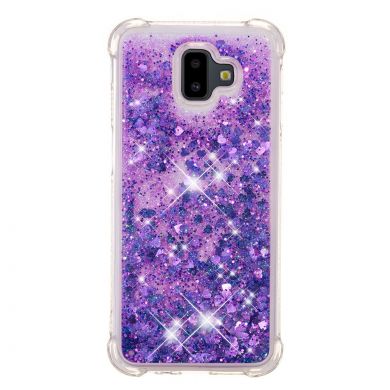 Силиконовый (TPU) чехол Deexe Liquid Glitter для Samsung Galaxy J6+ (J610) - Dark Purple