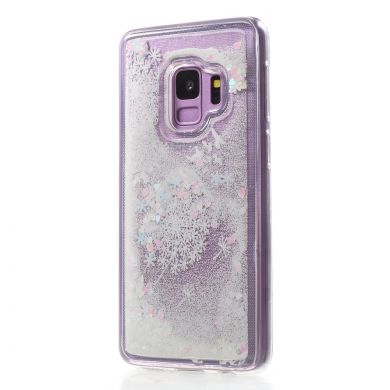 Силиконовый (TPU) чехол Deexe Liquid Glitter для Samsung Galaxy S9 (G960) - Dandelion