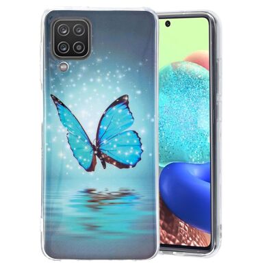 Силиконовый (TPU) чехол Deexe LumiCase для Samsung Galaxy A12 (A125) / A12 Nacho (A127) / M12 (M127) - Blue Butterfly