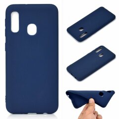 Силиконовый (TPU) чехол Deexe Matte Case для Samsung Galaxy A20e (A202) - Dark Blue