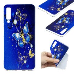 Силиконовый (TPU) чехол Deexe Pretty Glossy для Samsung Galaxy A7 2018 (A750) - Butterfly