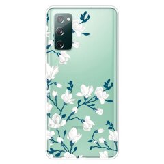 Силиконовый (TPU) чехол Deexe Pretty Things для Samsung Galaxy S20 FE (G780) - White Flowers