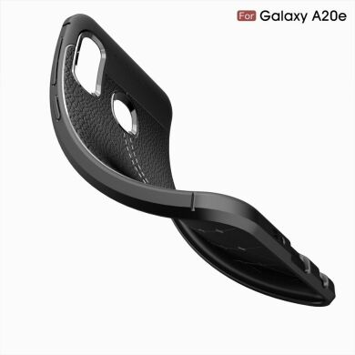 Защитный чехол Deexe Leather Cover для Samsung Galaxy A20e - Black