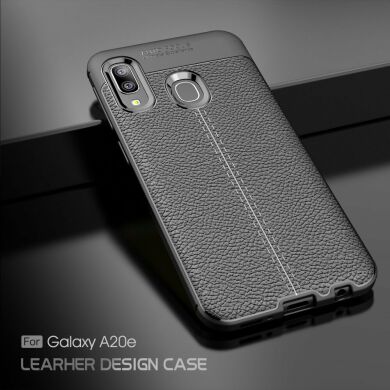 Защитный чехол Deexe Leather Cover для Samsung Galaxy A20e - Dark Blue