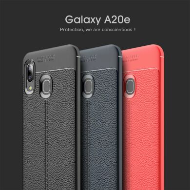 Защитный чехол Deexe Leather Cover для Samsung Galaxy A20e - Red
