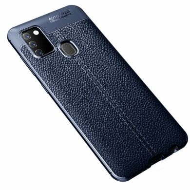 Защитный чехол Deexe Leather Cover для Samsung Galaxy A21s (A217) - Blue