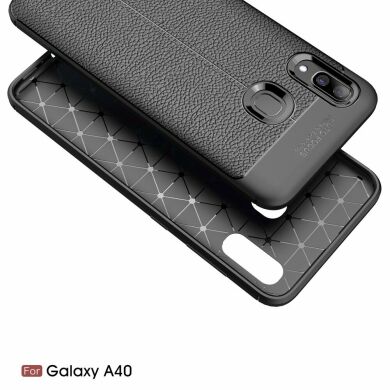 Защитный чехол Deexe Leather Cover для Samsung Galaxy A40 (А405) - Black