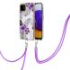 Защитный чехол Deexe Marble Flower для Samsung Galaxy A22 (A225) / M22 (M225) - Purple Flowers. Фото 2 из 4