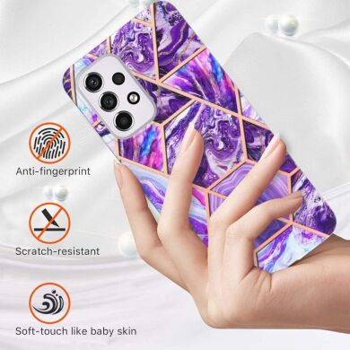Защитный чехол Deexe Marble Pattern для Samsung Galaxy A33 (A336) - White / Pink