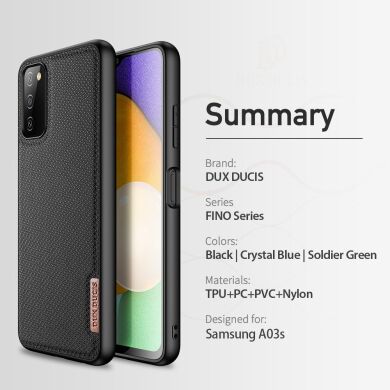 Защитный чехол DUX DUCIS FINO Series для Samsung Galaxy A03s (A037) - Black