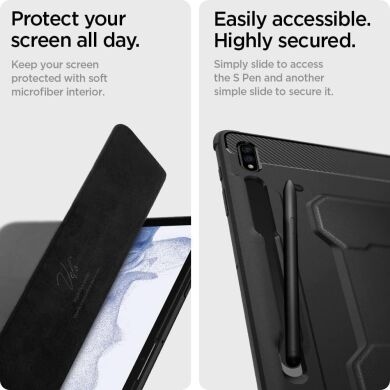 Защитный чехол Spigen (SGP) Rugged Armor Pro для Samsung Galaxy Tab S7 Plus (T970/975) / S8 Plus (T800/806) - Black