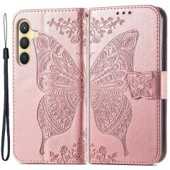 Чохол UniCase Butterfly Pattern для Samsung Galaxy S24 Plus - Rose Gold