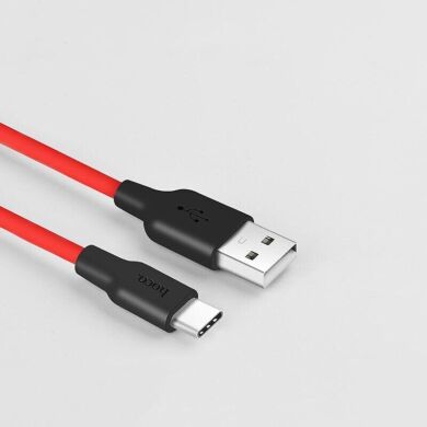 Кабель Hoco X21 Silicone USB to Type-C (1m) - Black / Red