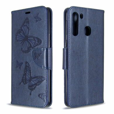 Чехол UniCase Butterfly Pattern для Samsung Galaxy A21 (A215) - Blue