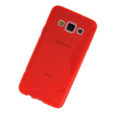Силиконовая накладка Deexe S Line для Samsung Galaxy A3 (A300) - Red