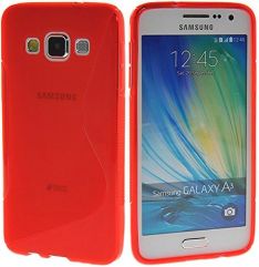 Силиконовая накладка Deexe S Line для Samsung Galaxy A3 (A300) - Red