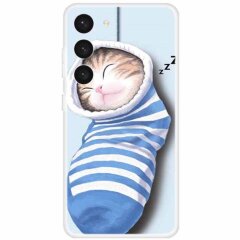 Силіконовий (TPU) чохол Deexe Life Style для Samsung Galaxy S23 Plus (S916) - Socks and Cat