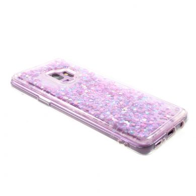 Силиконовый (TPU) чехол Deexe Liquid Glitter для Samsung Galaxy S9 (G960) - Cherry Blossom