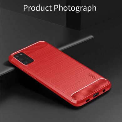 Силиконовый (TPU) чехол MOFI Carbon Fiber для Samsung Galaxy A02s (A025) - Red