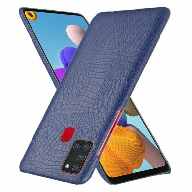 Защитный чехол Deexe Croco Style для Samsung Galaxy A21s (A217) - Blue